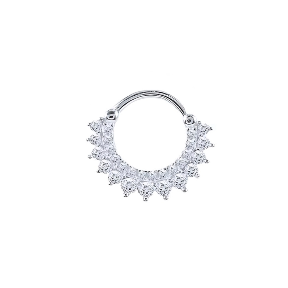 Double layer Rhinestone hoop/Daith/Nose hoop/ cartilage hoop ear bone